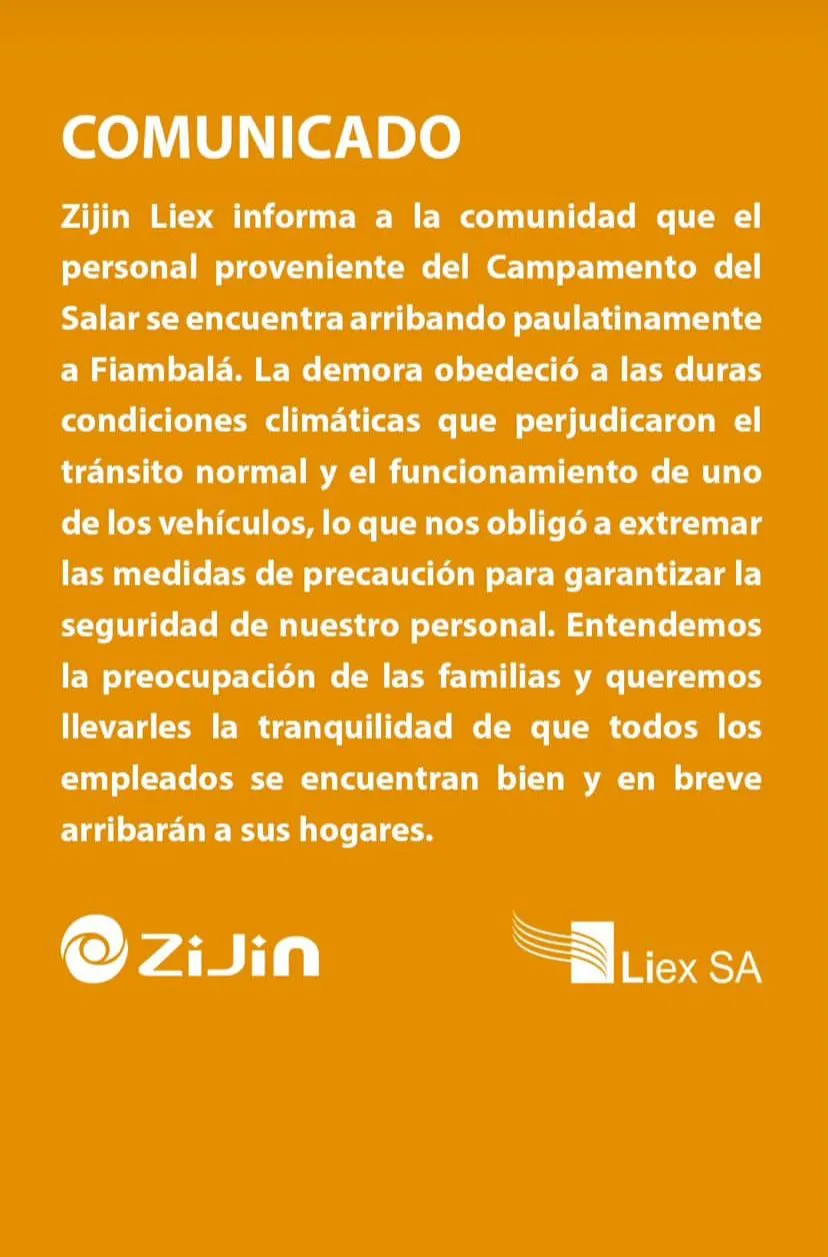 Comunicado Zijin-Liex