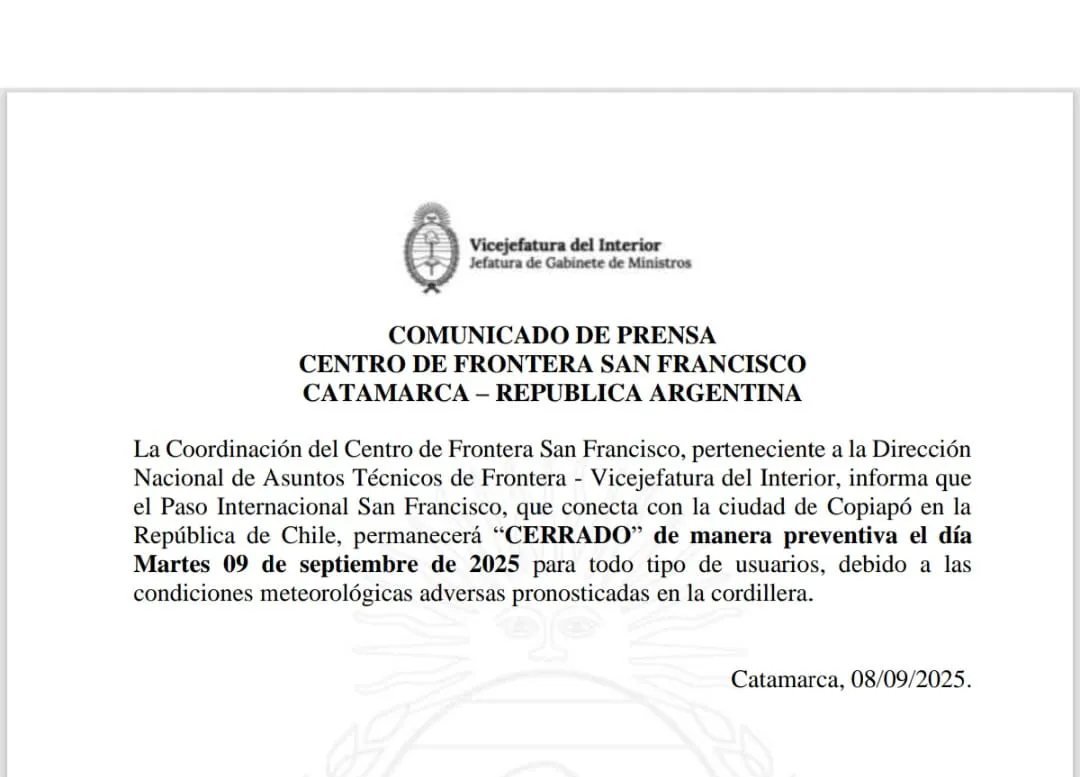 Paso de San Francisco Cerrado - 02