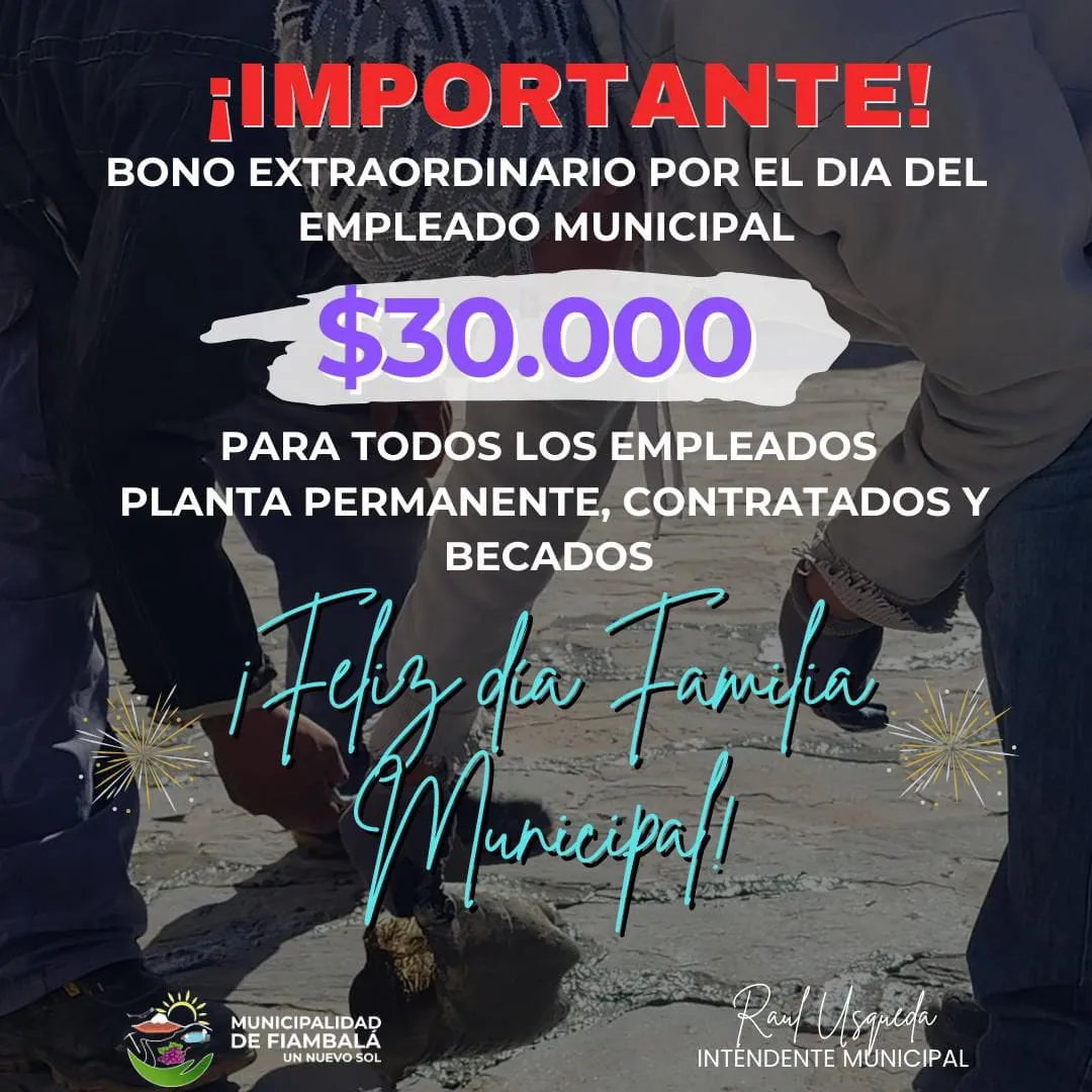 Bono para Municipales de Fiambala