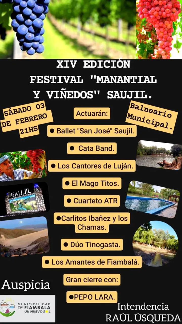 Cartelera Festival Manantial y Viñedos Saujil