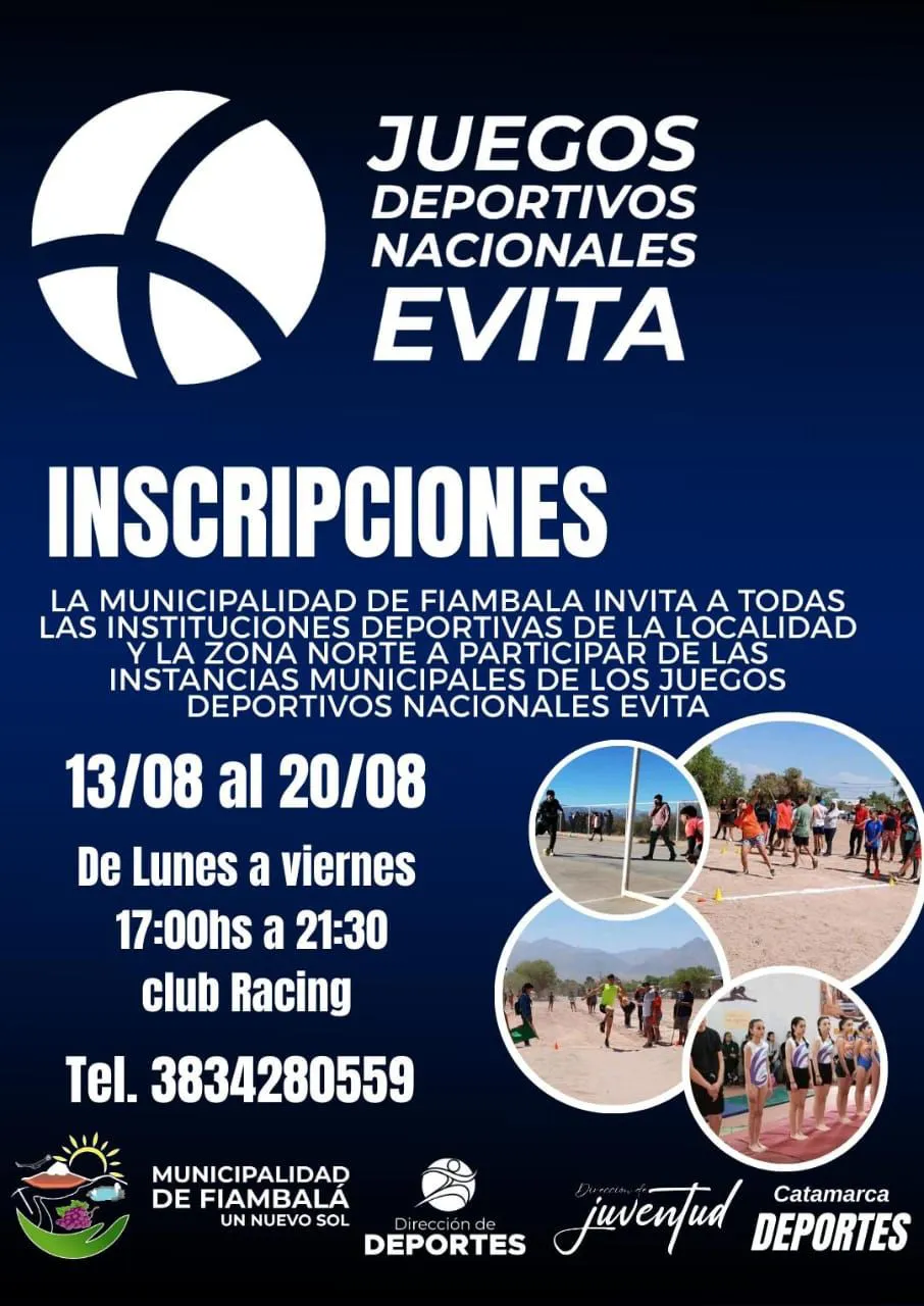 Inscripciones Juegos Evita