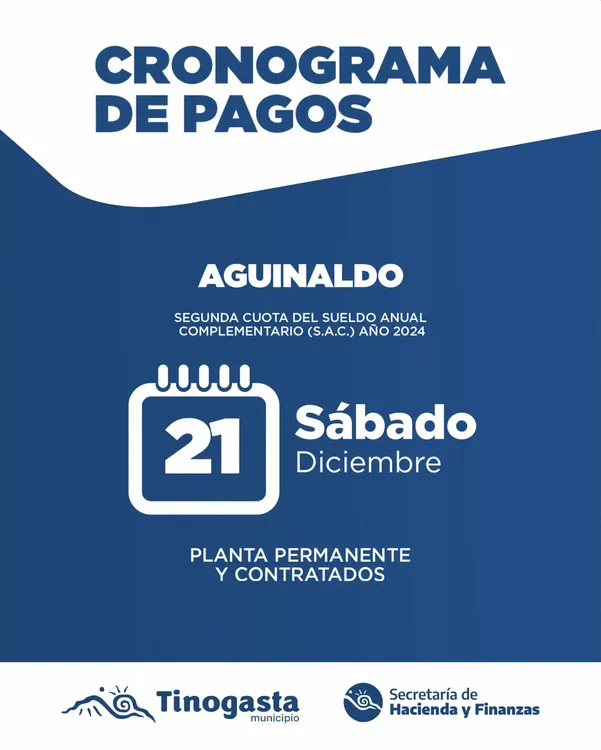 Pago Aguinaldo Municipales de Tinogasta