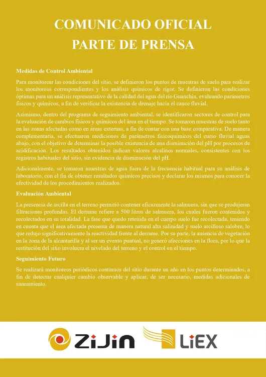 Parte de Prensa Zijin - Liex - 02