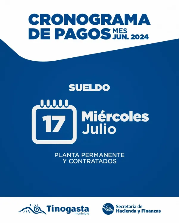 Cronograma de pagos Tinogasta