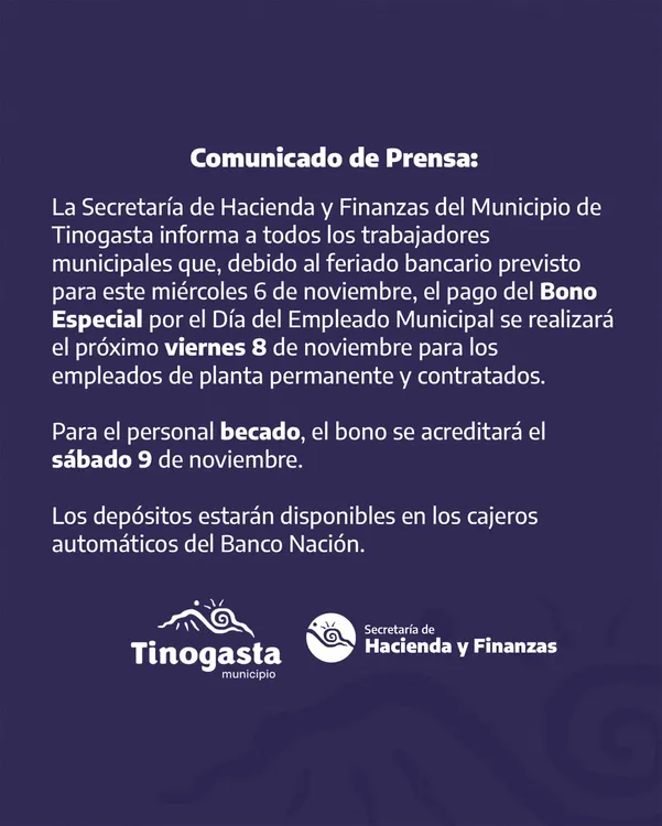 Comunicado de Prensa Tinogasta
