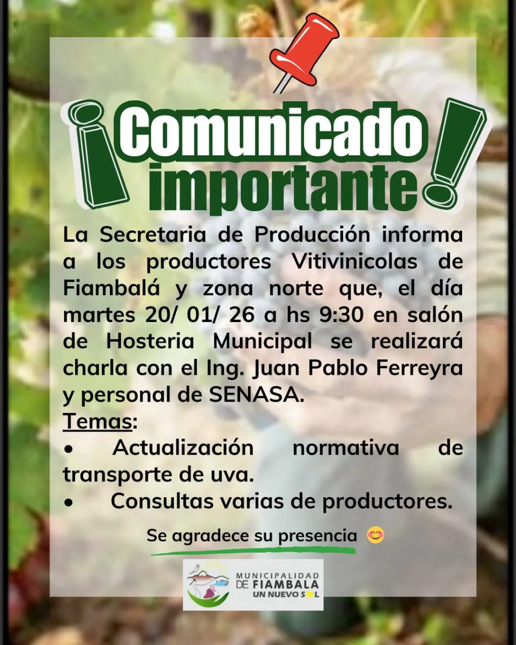 Charla a productores vitivinícolas